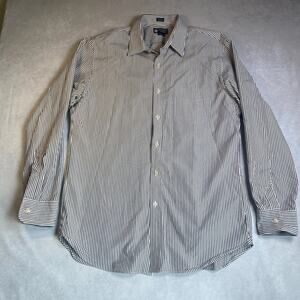 J CREW Haberdashery 80's 2-ply Mens Large 16-16 1/2 Long Sleeve Button Up Shirt